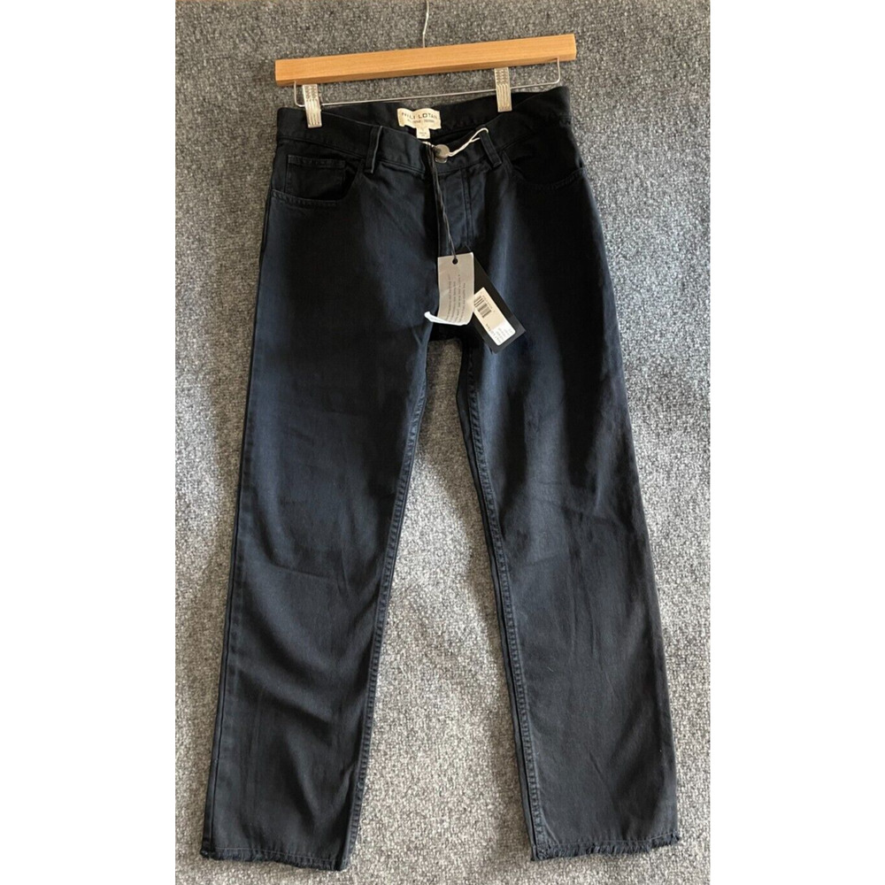 Nili Lotan Boyfriend size 2 Pants Cropped Dark Navy Raw Hem Straight Leg NWT
